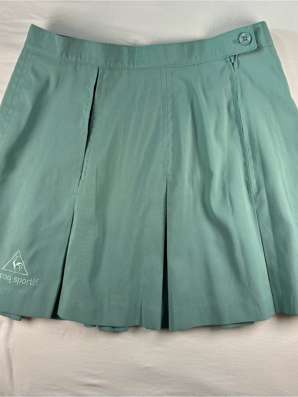 Le Coq Sportif green pleated tennis skirt - size 10